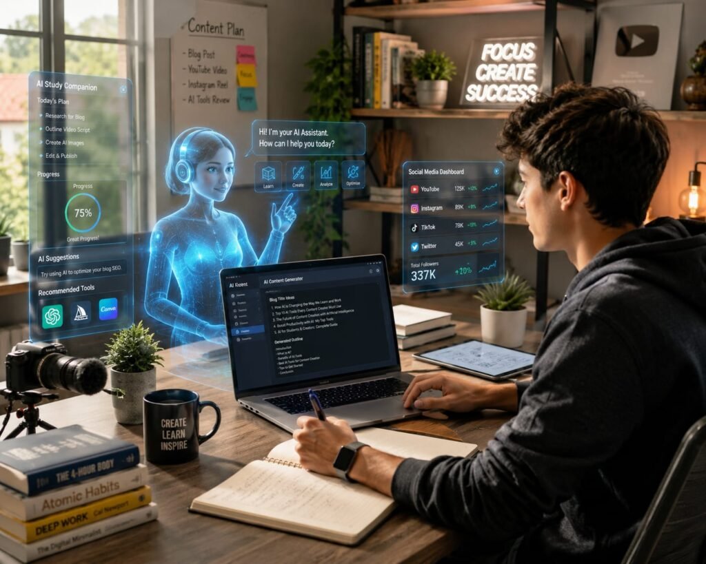 Students and bloggers using AI tools in 2026